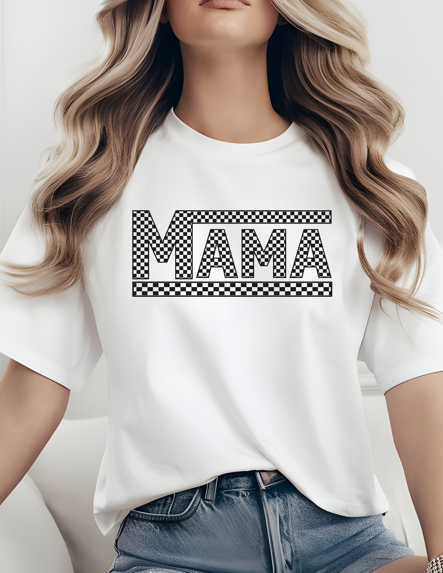Mama Checkered T-shirt (Gildan)